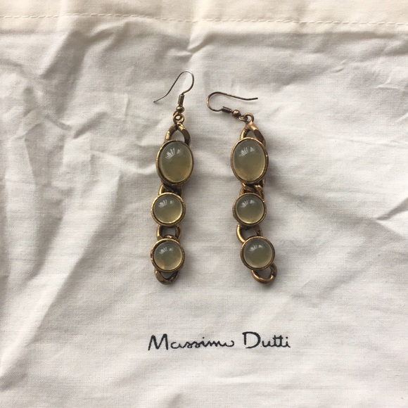 Madison Dutti chain earrings with natural stones